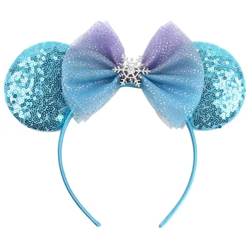 Full Sequins Cute Mouse Headband Sequined Bow Hair Accessories Children Mickey Ears Baby Accessories