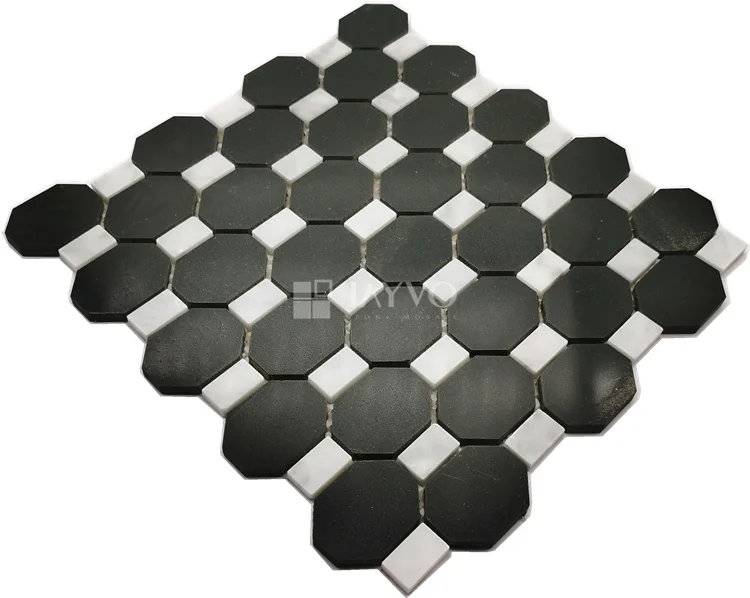 Art Design Black And White Octagon Mosaic Tile Concept Tiles For Kitchen Wall Buy Octagon Mosaic Tile Stone Mosaic Tile Concept Tiles For Bathrooms Product On Alibaba Com