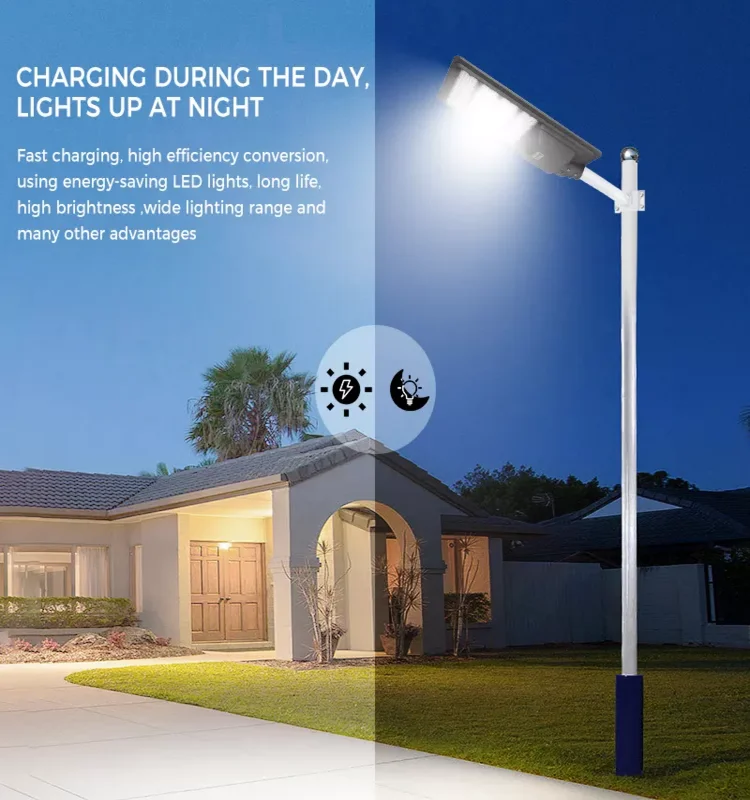 Integrated All In One Solar Street Light with Lithium Iron Phosphate Battery 300-500W 5000K
