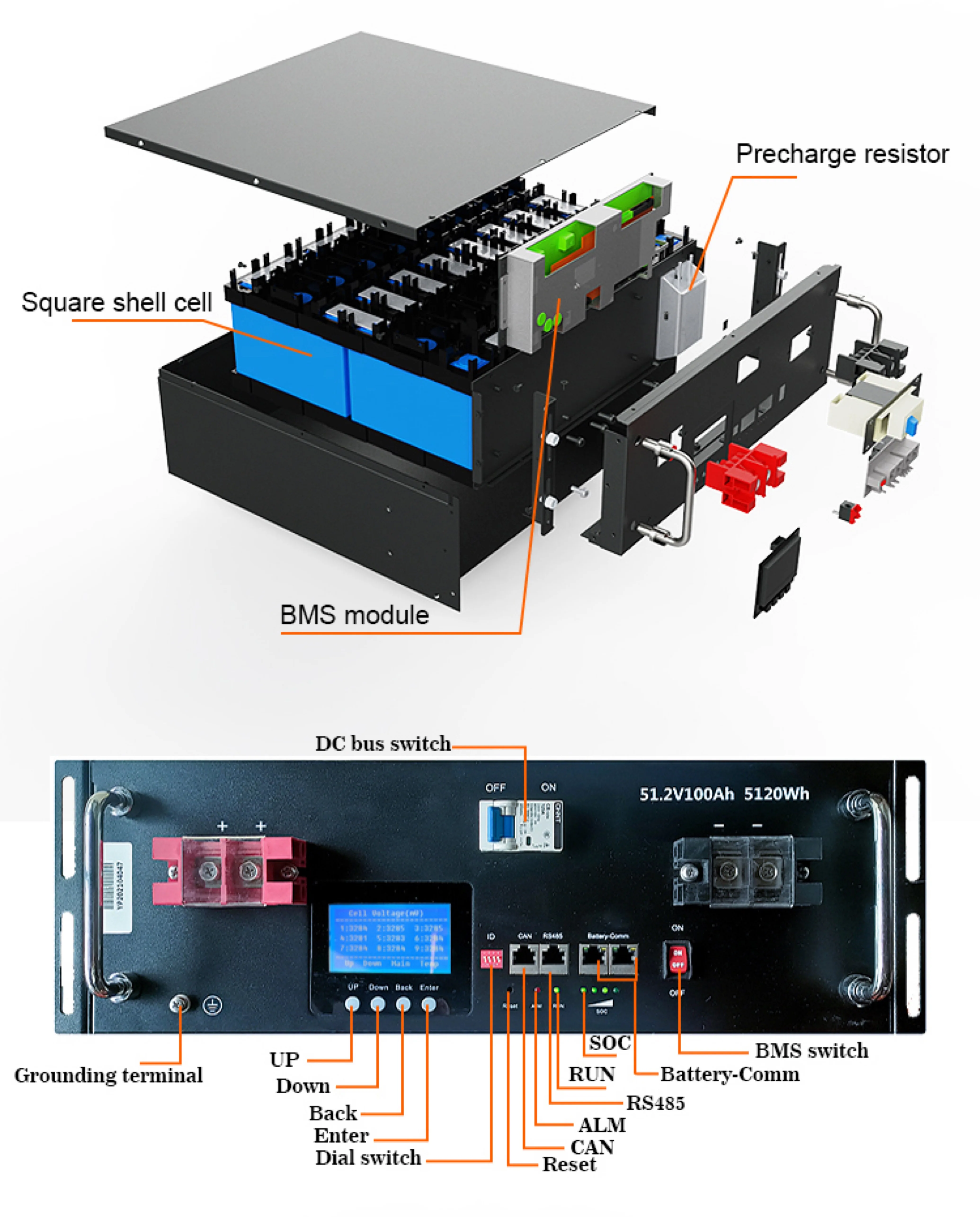 12 Years Warranty 6000 Cycles BMS 5kwh 10Kwh Power LiFePO4 Energy Solar Energy System Inverter Lithium Battery 48V 100Ah 200Ah supplier