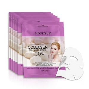 MONDSUB Organic 100% Skincare Mask Collagen Anti-wrinkle and Moisturizing Sheet Silk Facial Mask