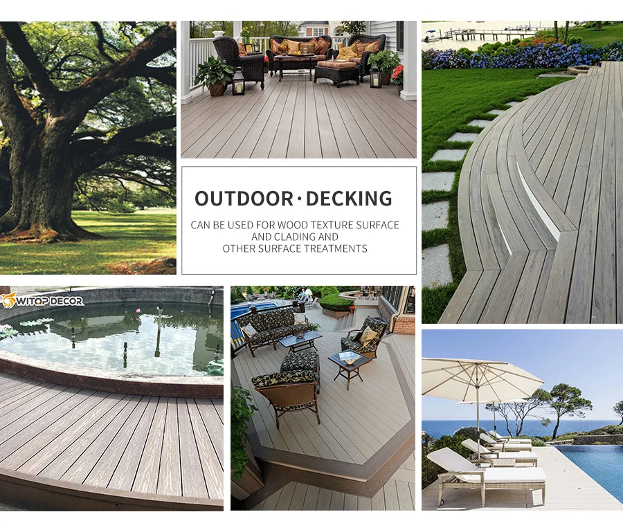 Outdoor Solid Fire-resistant Anti-uv Wpc Decking Covering Plank