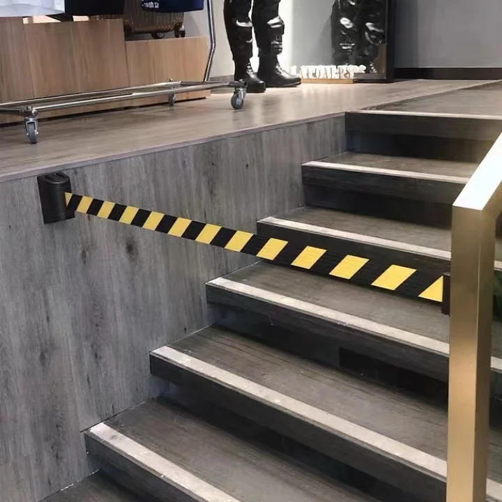 Retractable Barrier Belt,Cordon Tape, Fixed Wall Mount Queue Rope Barrier Crowd Control Barrier for Outdoor Parking Lot manufacture