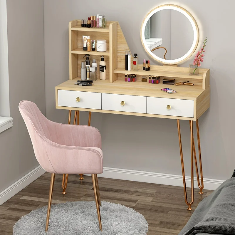 2022 Light Luxury Dressing Table Storage Cabinet Small Apartment Dressing Table with Mirror