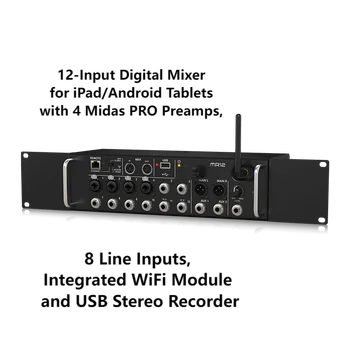High Quality MR12 for Karaoke Small Digital Mixer Application Audio Mixer Supplier