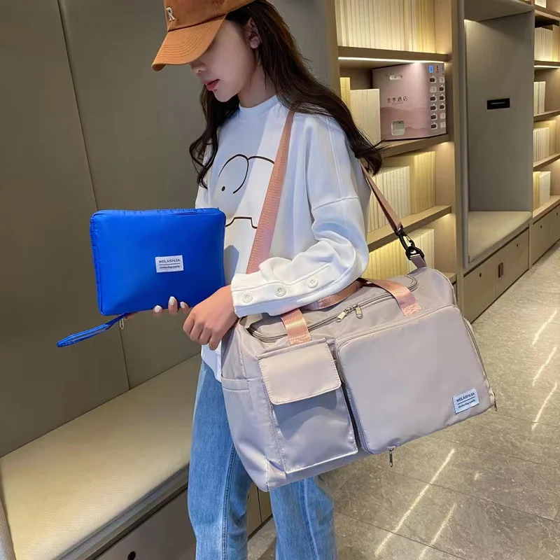 2024 New Foldable Large Capacity Short Travel Bag Dry Wet Separation Fitness Pack Swimming Multifunctional Portable Tote Luggage