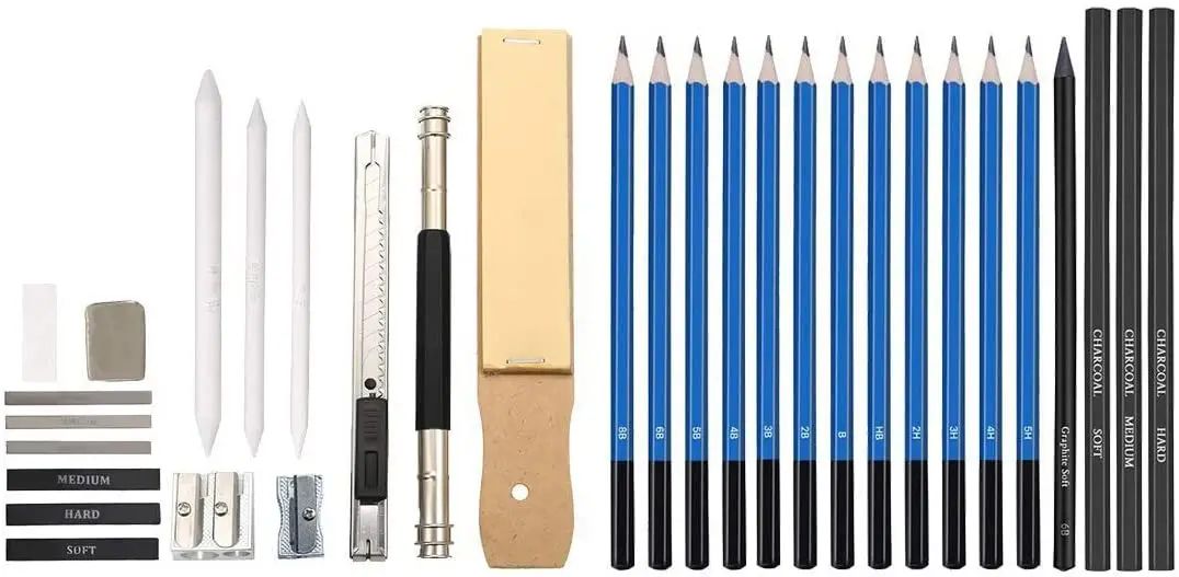 Professional 33pcs Sketch And Draw Pencil Set For Sketching And Drawing In  Nylon Case For Artist And Beginner - Buy Skething And Drawing