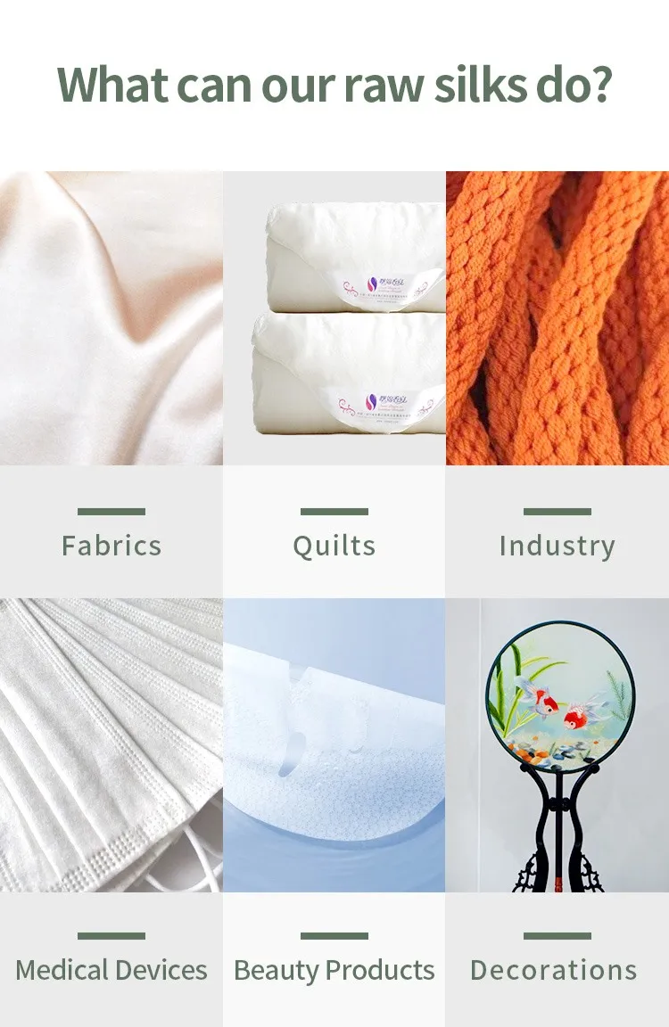 Chinese High Quality Mulberry Raw Cocoon Silk Yarn For Cloth Gots