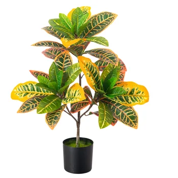 Wholesale Artificial Plants Garden Croton Tree Tropical Plants Indoor Outdoor Home Decoration Artificial Croton
