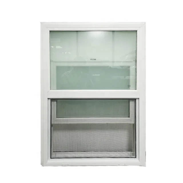 Minglei American style white vinyl window vertical sliding windows single hung window manufacture