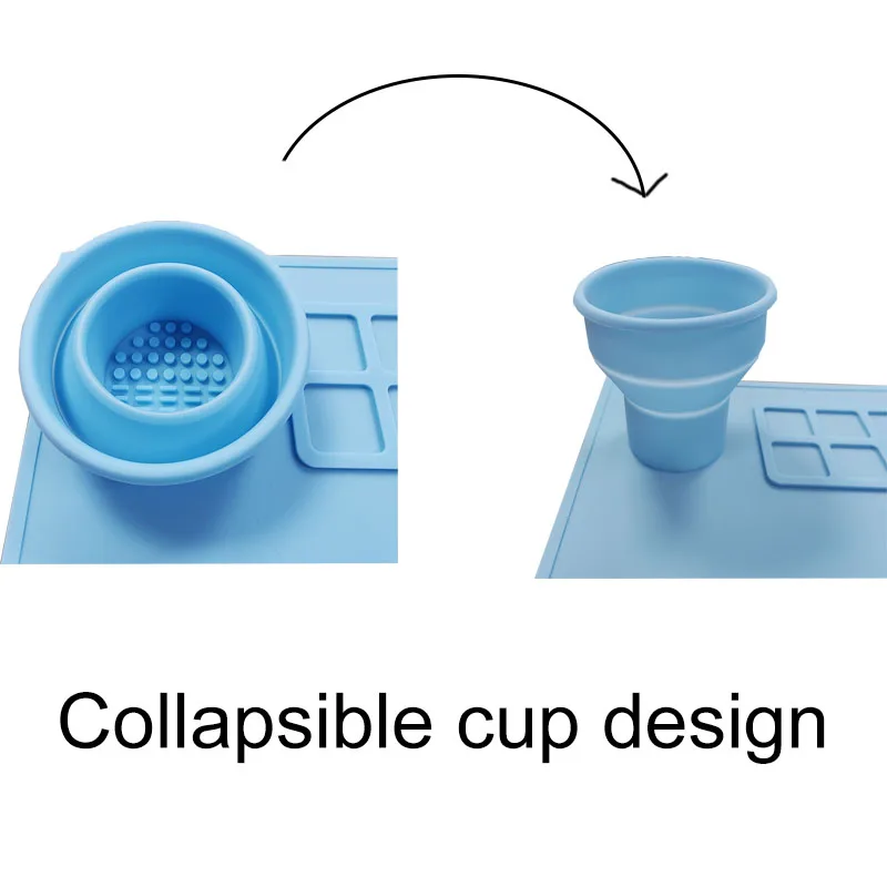 Hot Sale Kids Painting Silicone Mat With Collapsible Cup Diy Craft