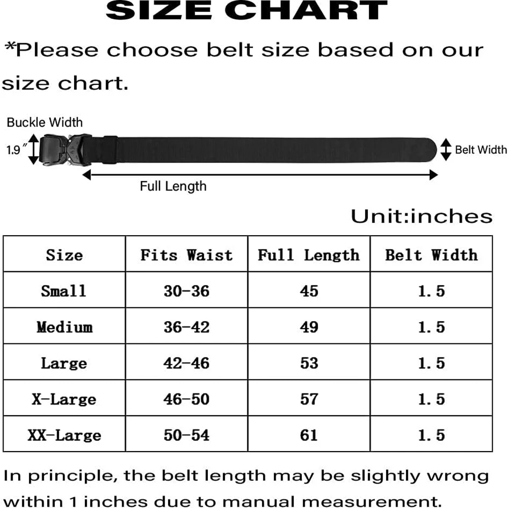 Training Quick Release Tactical Belt Work Nylon Web Hiking Belt with Heavy Duty Seat Buckle Tactical Belts