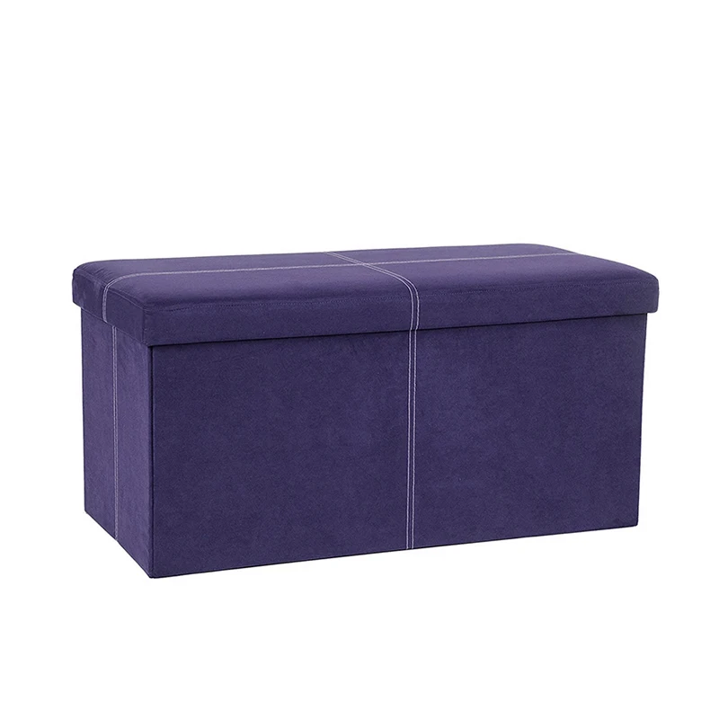 Customized Popular Long Bench Button Design Colourful Folding Storage Sleeper Ottoman Bench
