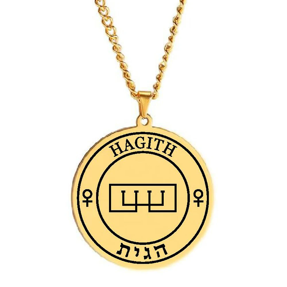 Gold the Sigil Seven Olympian Spirits PHALEG ARATHRON BETHOR OPHIEL OCH HAGITH PHUL Amulet Stainless Steel Pendant Necklace