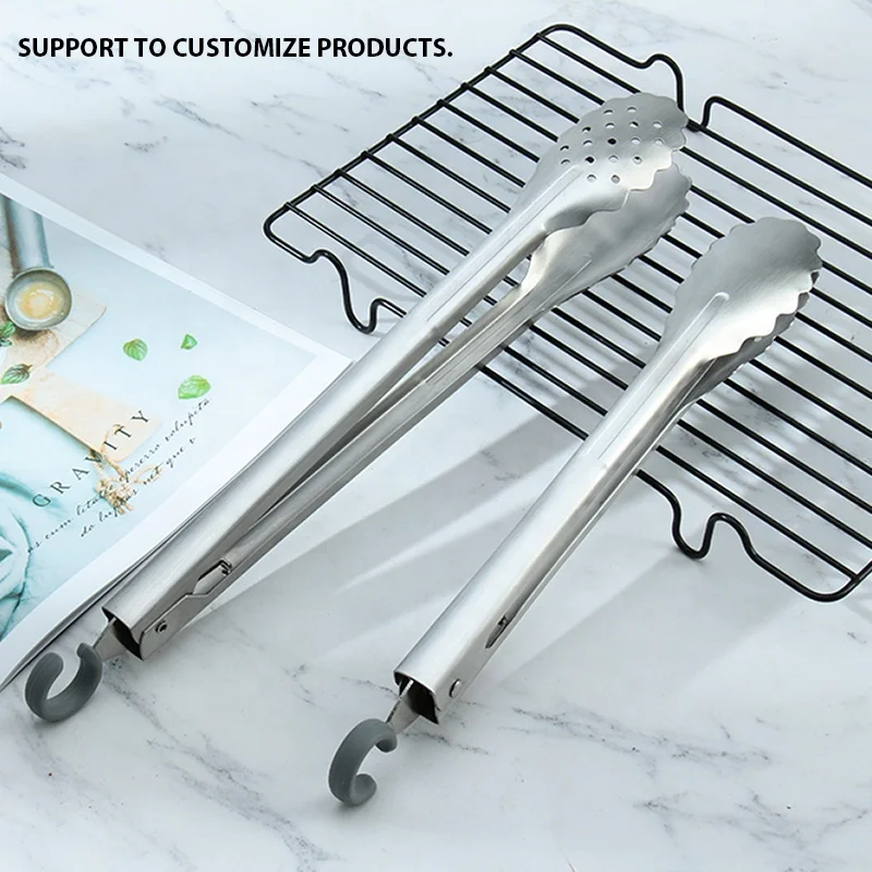 Exclusive Sales 10/12 Inches Cooking Food Tongs Serving BBQ Grilling stainless steel kitchen