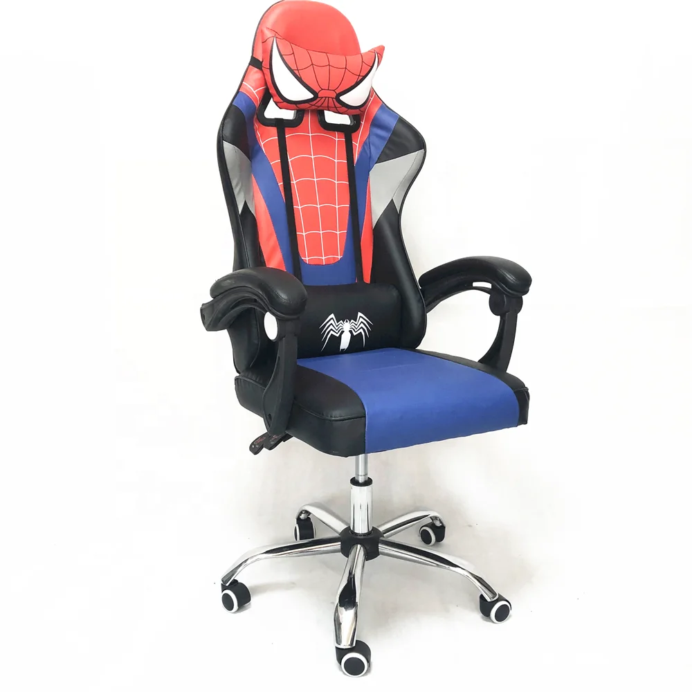 Reclining Customize Embroidery logo Gaming Chair Racing Ergonomic Design Modern Linkage Armrest Spiderman Office Chair for Kids