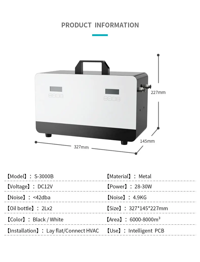 Grassearea 2000ml Bottle Essential Oil Diffuser for 8000 CBM Coverage Diffuser Machine Aroma for Hotel