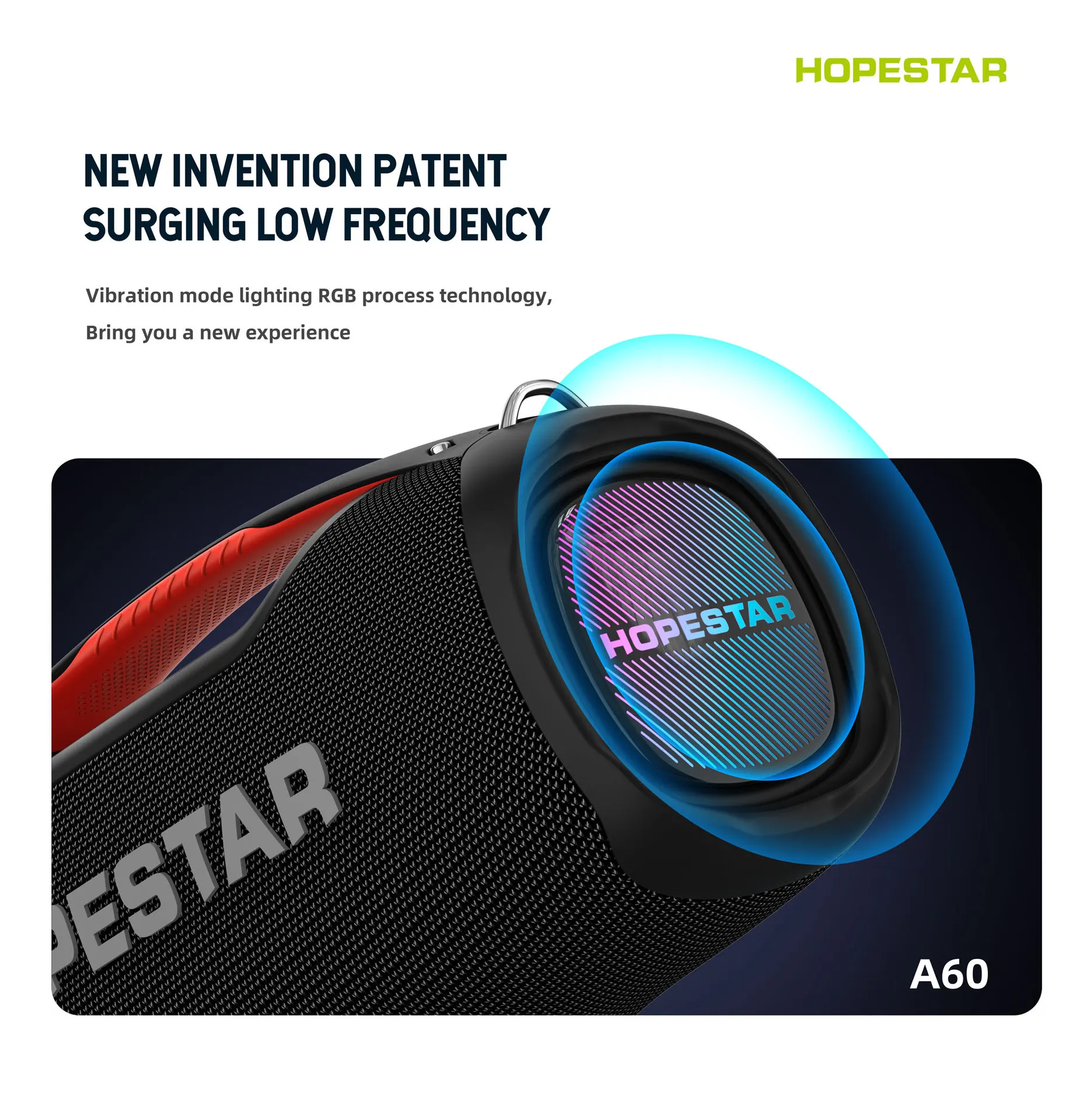 Hopestar Speaker 100W Outdoor Portable Audio Player A60 High Quality RGB Wireless RGB Wireless Subwoofer for Home Parties