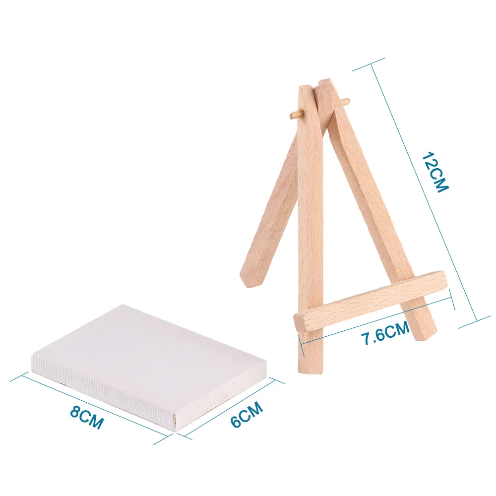 Sinoart Wholesale Mini Easel Wood 12cmh Display Easel And 6x8cm Canvas
