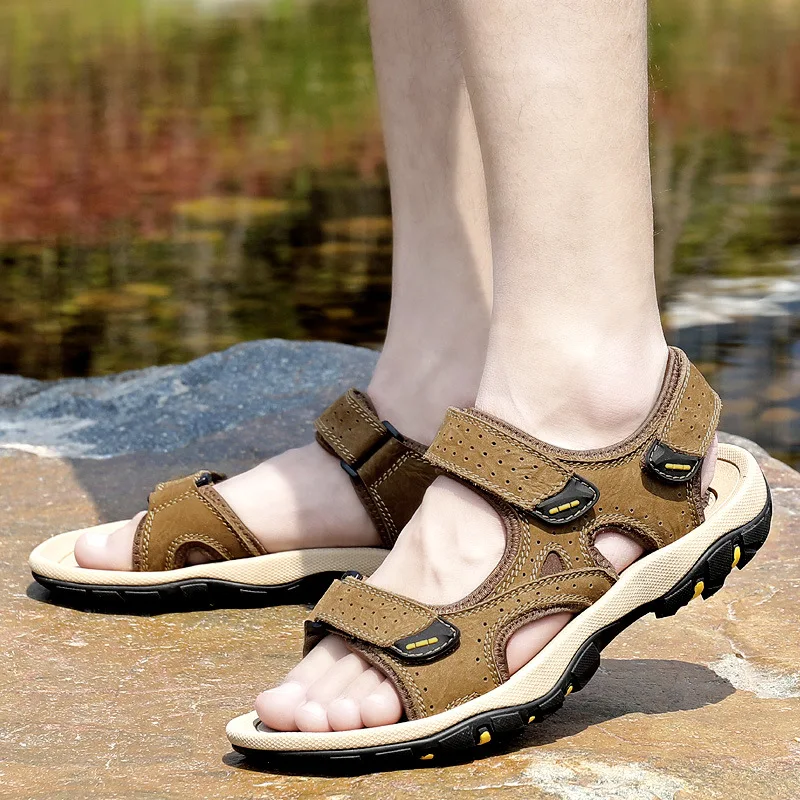 Мужские Пляжные шлепанцы, сандалии с открытым носком, на плоской подошве, индивидуальный дизайн, лето 2021