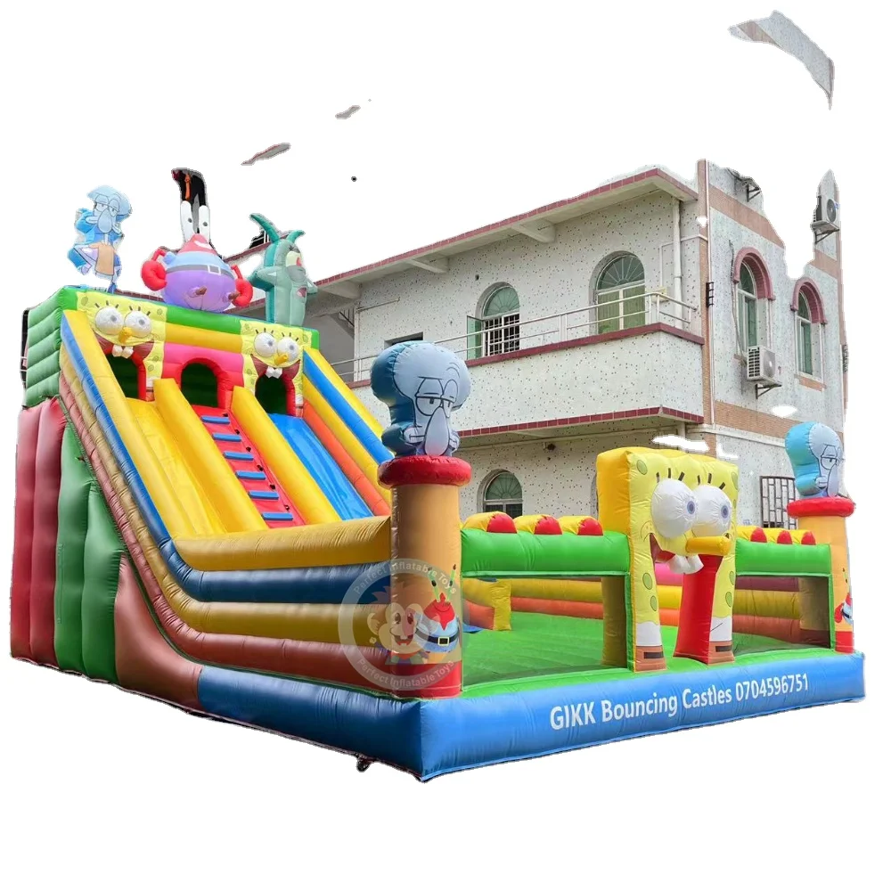 Pink Inflatable Slide spongebob Inflatable Water Slide rainbow Inflatable Pool Water Slide