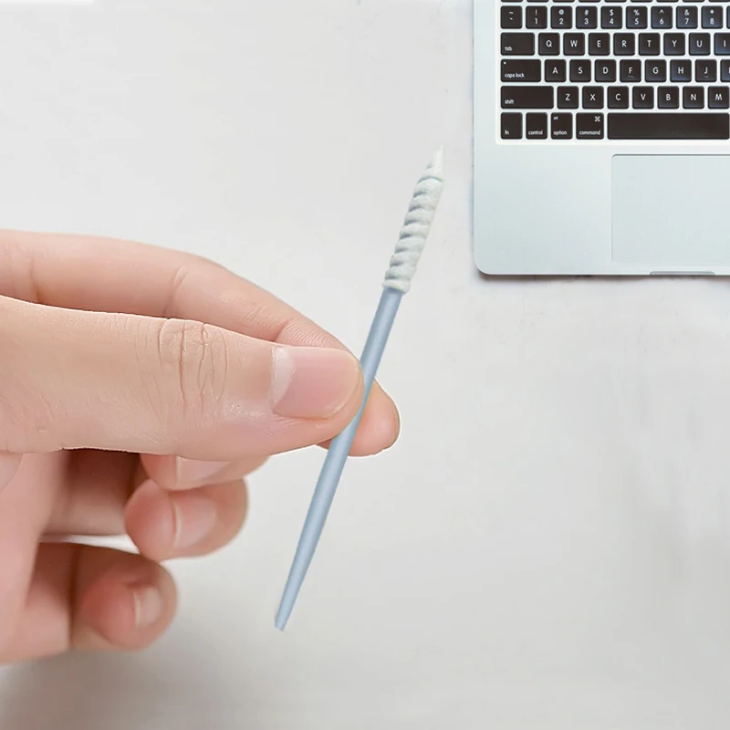 Тонкая остроконечная спиральная чистая комната полиэстера пены Esd головы CM-PS752 вытирает тампоном для чистки электроники 5