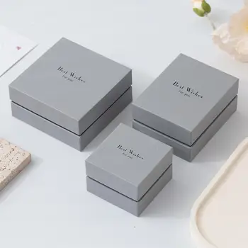 Custom Simple Heaven and Earth Cover Jewelry Packaging Box, Earrings Necklace Storage Box, logo Can Be Printed