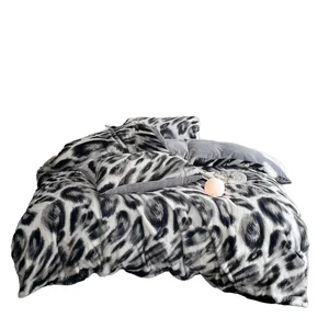Natural Prairie Style Modern King Queen Twin Bedding Set Leopard Print 100% Polyester Comforter Cover Polyester Flat Home