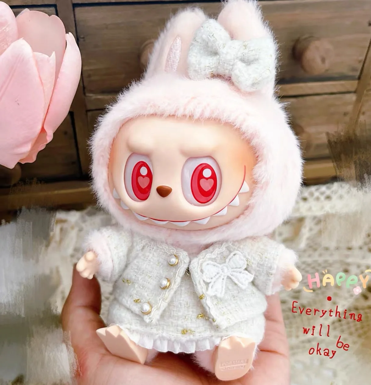 LABUBU Sit Party Cloth Enamel Blind Box Pendant Doll Clothes 17cm 15cm Small Fragrance Set