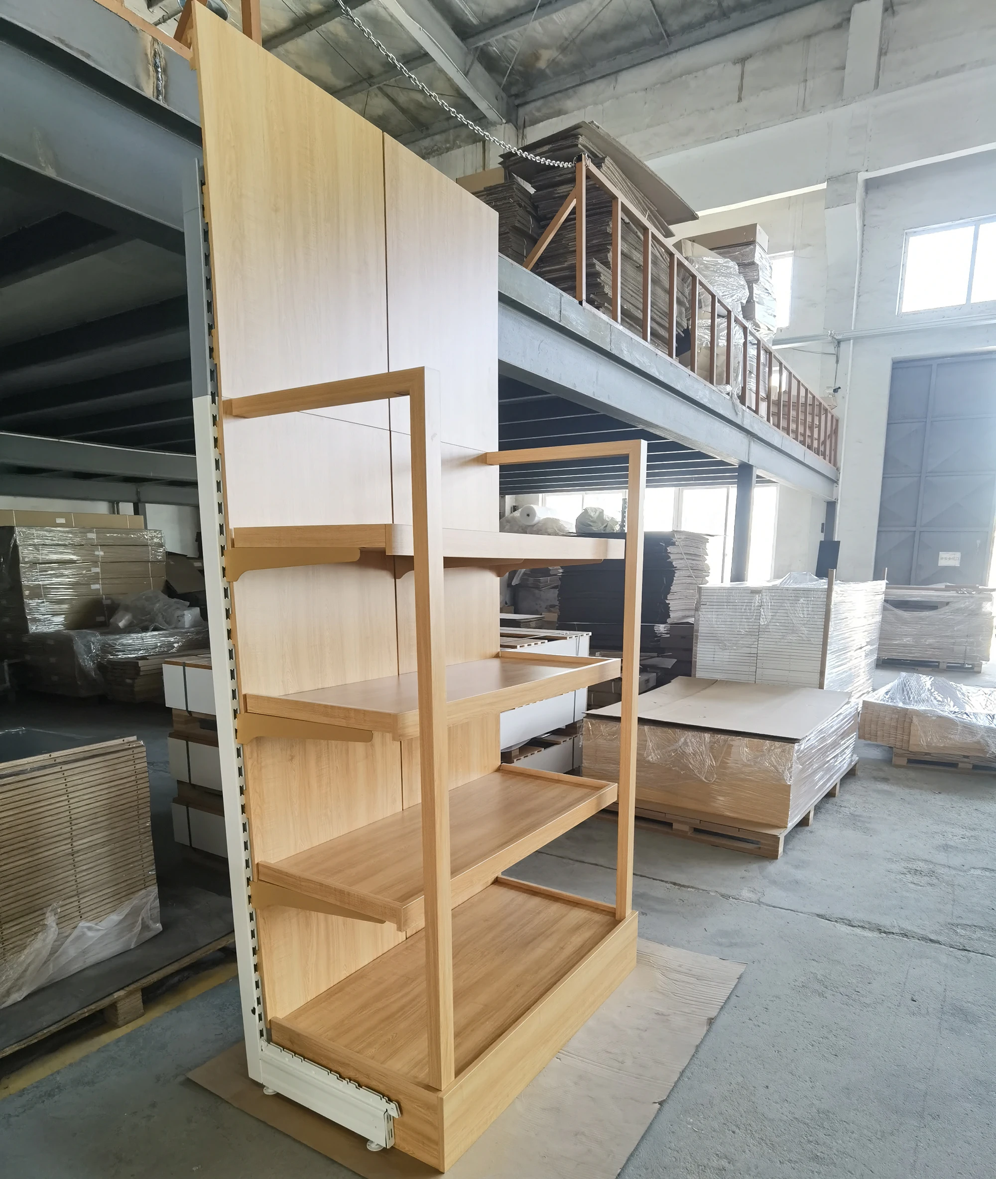 Oem Wood Display Wine Gondola Shelving Heavy Duty For Wine Bottles
