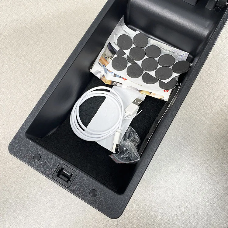 product car armrest console box rotatable leather central container organizer universal sliding armrest box optional usb-6