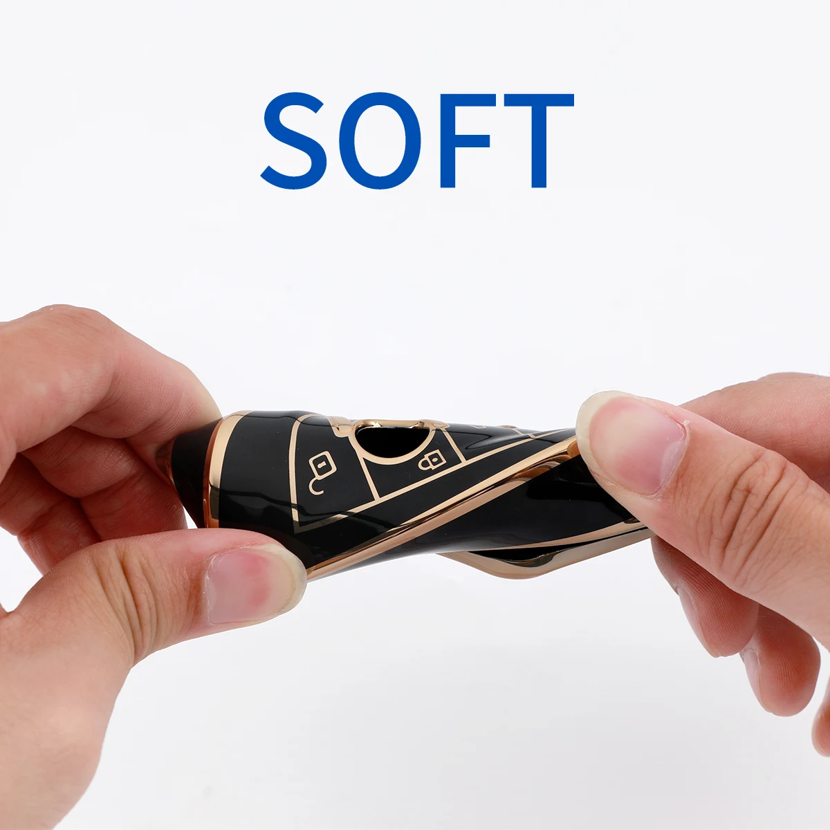 Factory direct Wholesale TPU Golden line  Solft Car Key Cover for BMW X1 X3 X5 X6 X7  5 6 7 Series