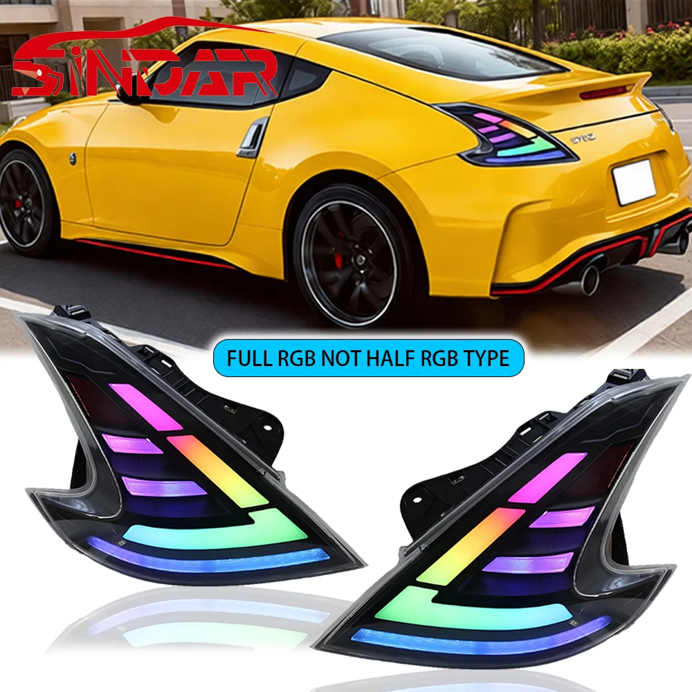 Sindar Car Rgb Taillights Assembly For Nissan 370Z 2008-2019 Upgrade Modified LED Projector Tail