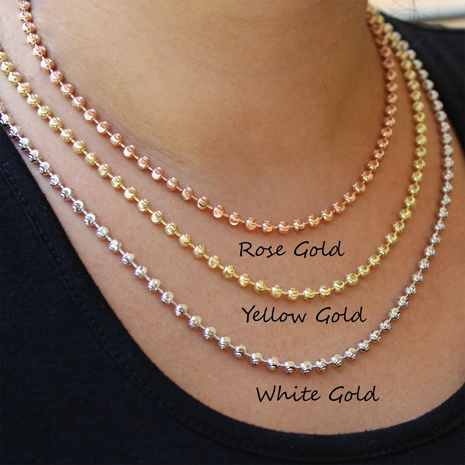 avalanche silver 925 マリア ムーンカット ボールネックレス