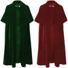 Wine red vampire golden velvet cloak