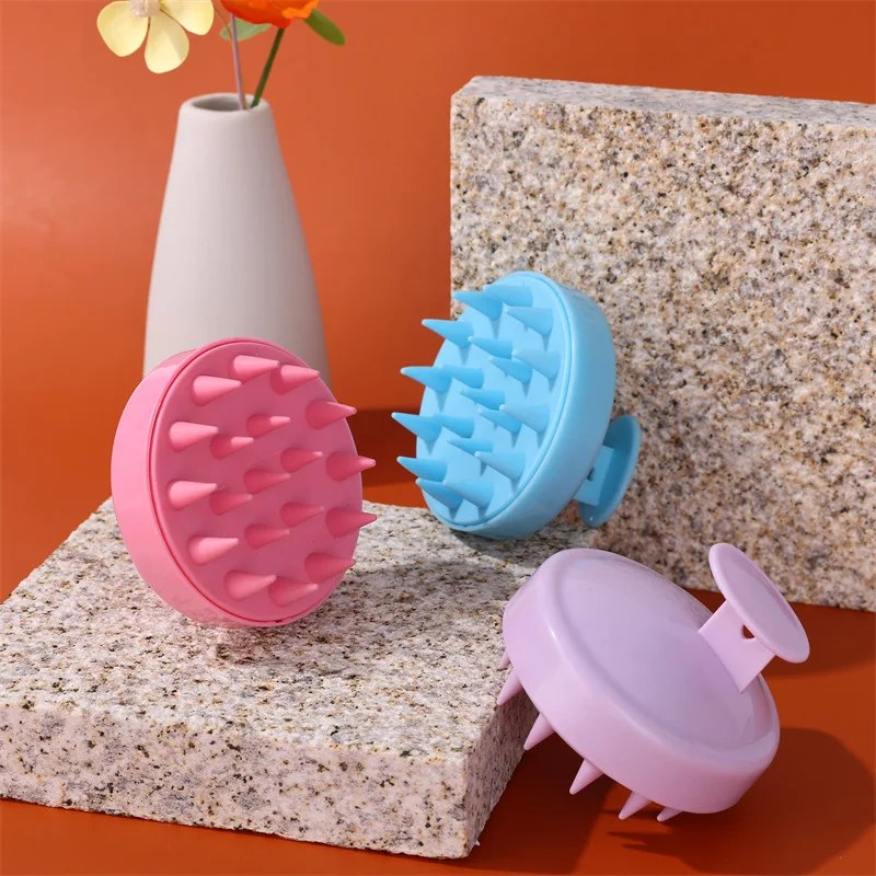 Factory Wholesale Soft Shampoo Brush Scalp Massage Hair Washing Brush Custom Logo Plastic Handle Detangling Hair Brush