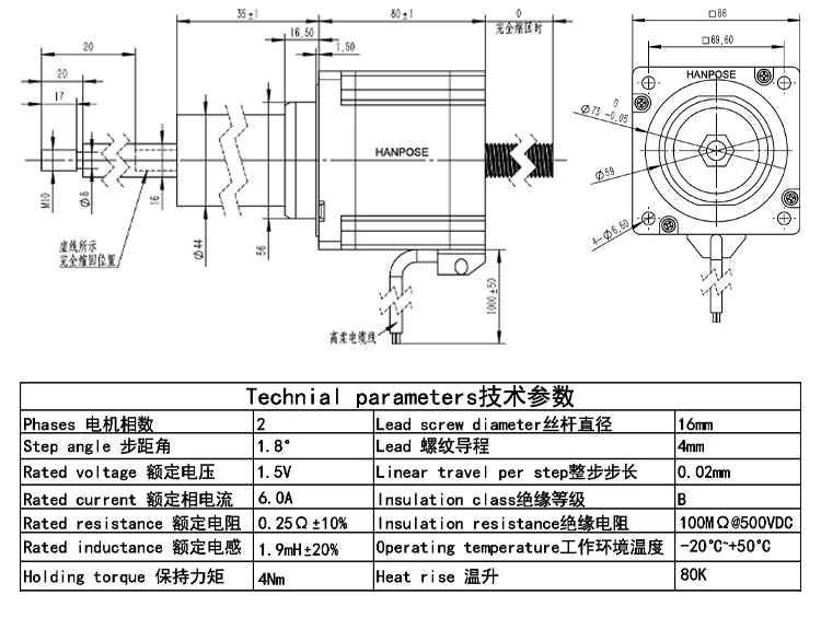 864 6a 18  15v nema34 stepper motor-9
