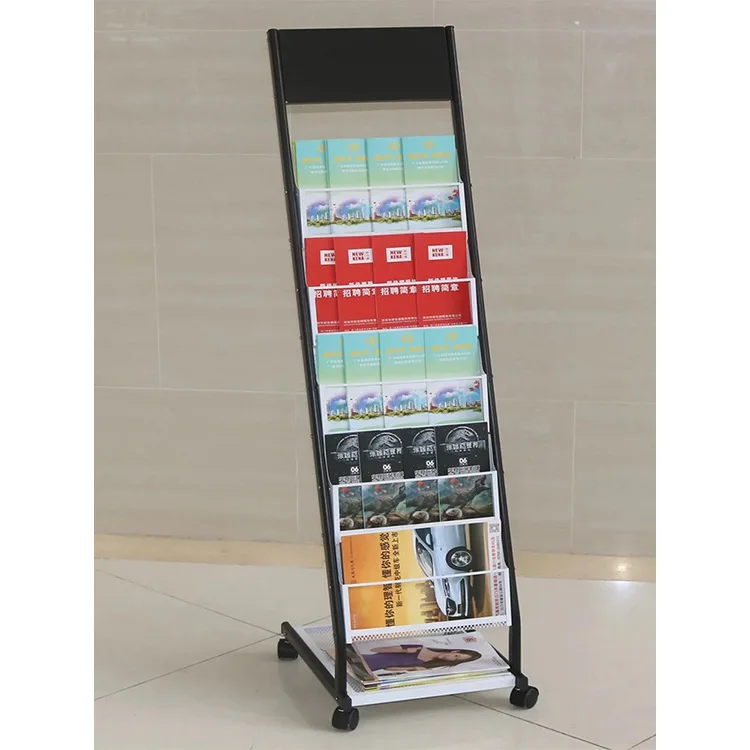 Simple Floor Standing Magazine Display Shelf Catalog Brochure Magazine Rack Stand