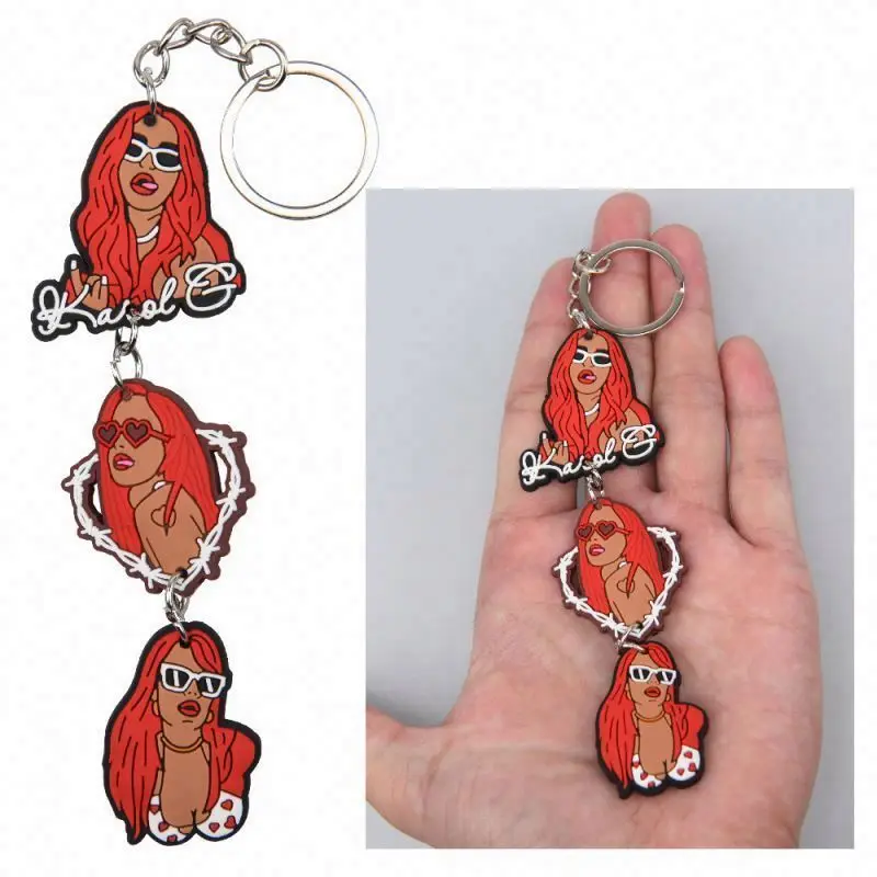 Wholesale 3pcs Red Hair Karol G Keychain Popular Soft Pvc Rubber Bad Bunny  Key Ring As Gifts For Friends Kids - Buy Wholesale 3pcs Red Hair Karol G  Keychain,Popular Soft Pvc Rubber