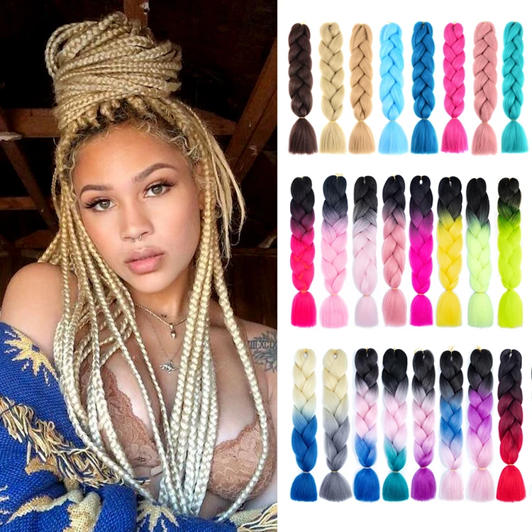 Wholesale Premium Hot Water Hair Pieces For Braiding Red Yellow Green Three Color Ombre Africa Jumbo Braiding Hair Buy Africa Jumbo Braiding Hair Three Color Ombre Braids Hot Water Hair Peices