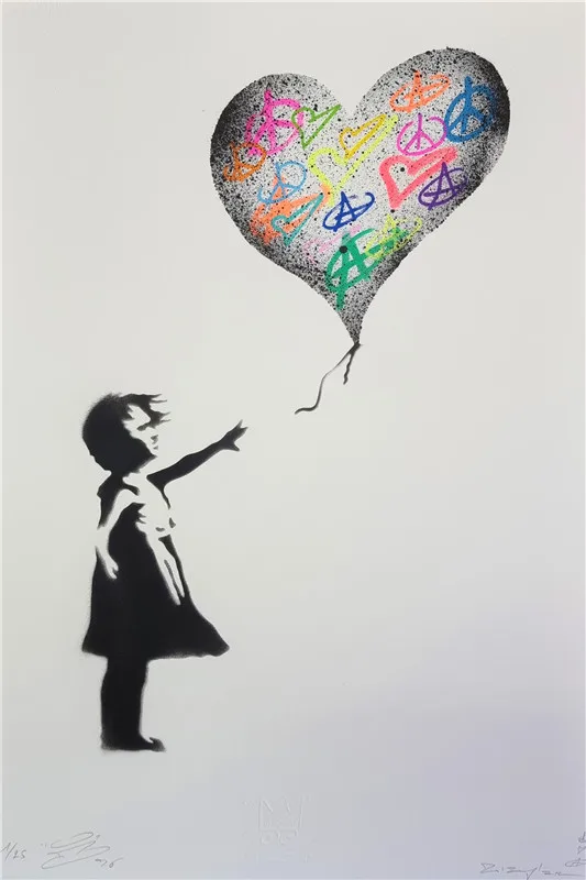Adam Lister Banksy Baloon Girl ジークレープリント Adam Lister
