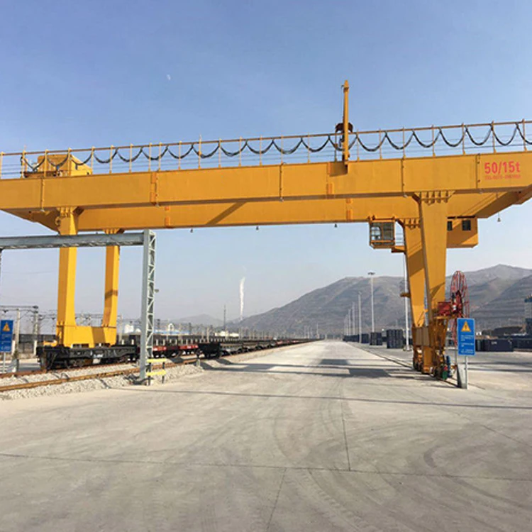 Advanced Design 150 200 T Rail Mounted Lifting Container Trolley Type Double Beam Gantry Crane With Cable Reel