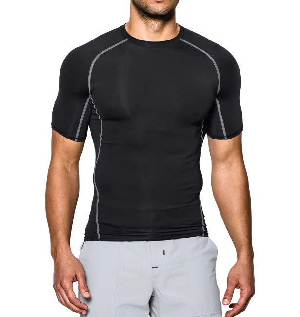 Custom Logo Polyester Short Sleeve Slim Fit Fitness Sports Training Wear Men Fitted Fitness Muscle Gym Shirts