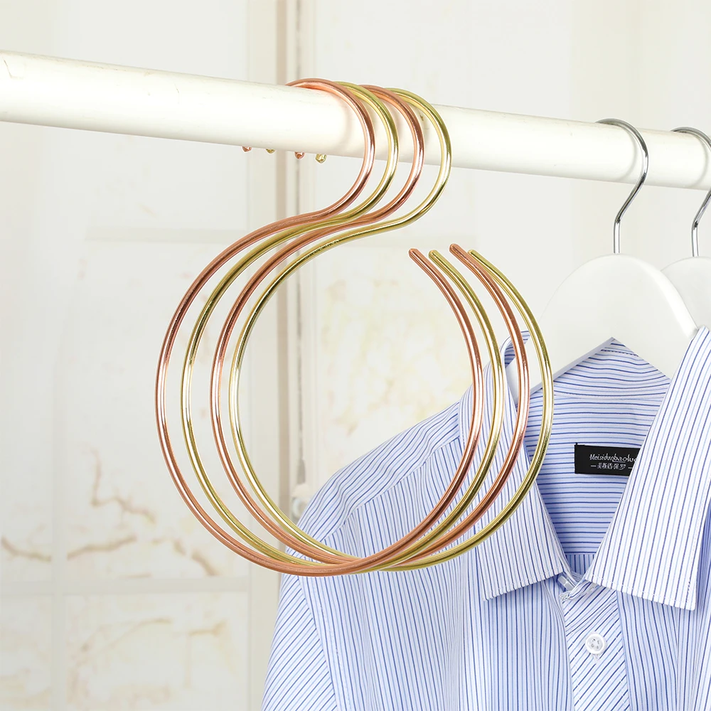 Lindon Closet Organizer Gold Belt Rack Wire Scarf Ring Hijab Hangers