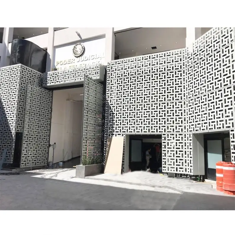 Custom Fluorocarbon Coated Perforated Wall Cladding Panel