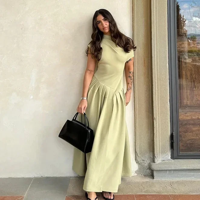 New Casual Office Lady Street Wear Fashion O Neck Short Sleeve