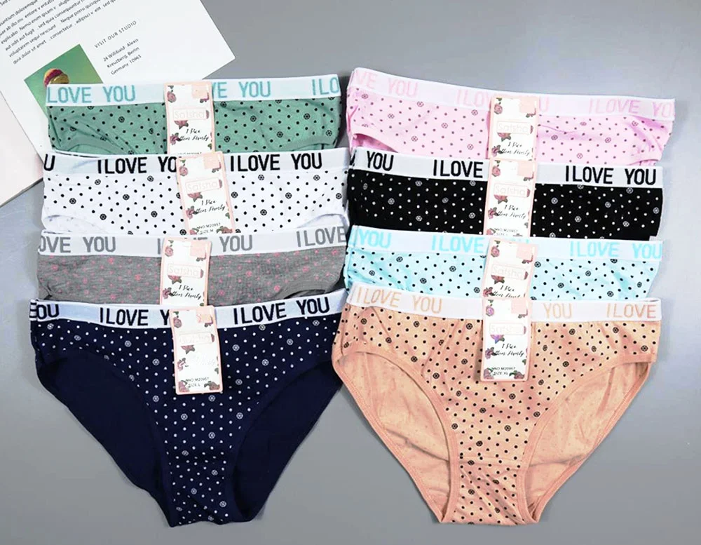 NEW lot of 12 pcs WOMEN COTTON Brief PANTIES Dozen Mixed PINK