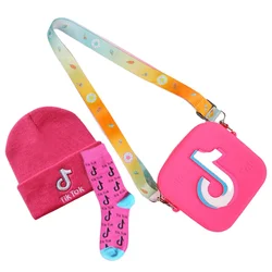 Fashion Kids Silica Gel Bag Mini Tik Tok Coin Purse for Girls socks matching mini silicon tik tok purse and hat