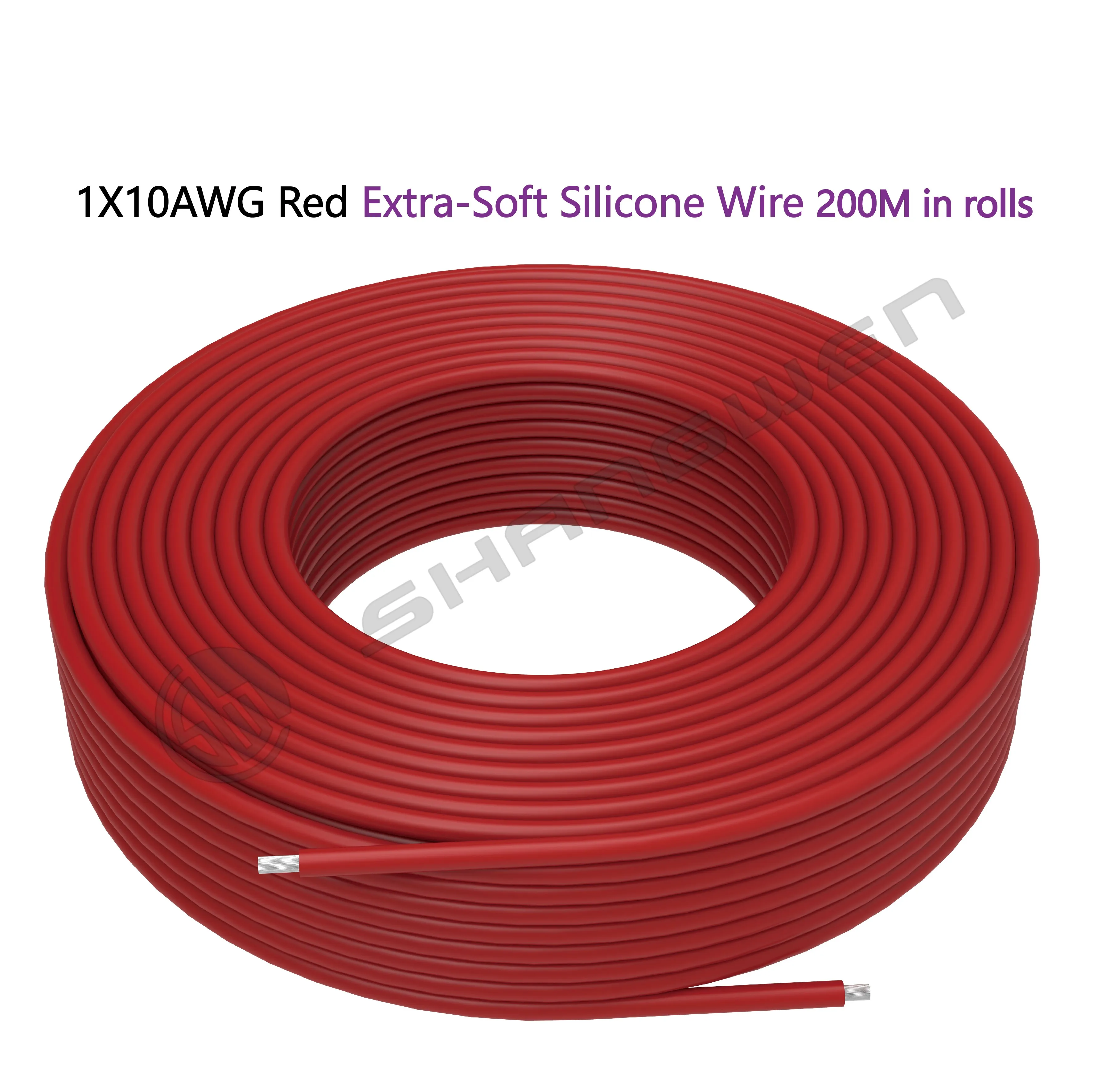 Silicone Wire Power Cord 10 AWG Tinned Copper Standard High-Temperature 10 Gauge Red Flexible Wire 1 Conductor Silicone Wire