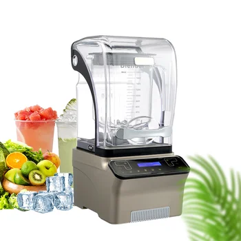 High Power Blender Heavy Duty Commercial Ice Crusher Juice Industrial Silent Juicer Blender Machine  With Sound Cover Enclosure